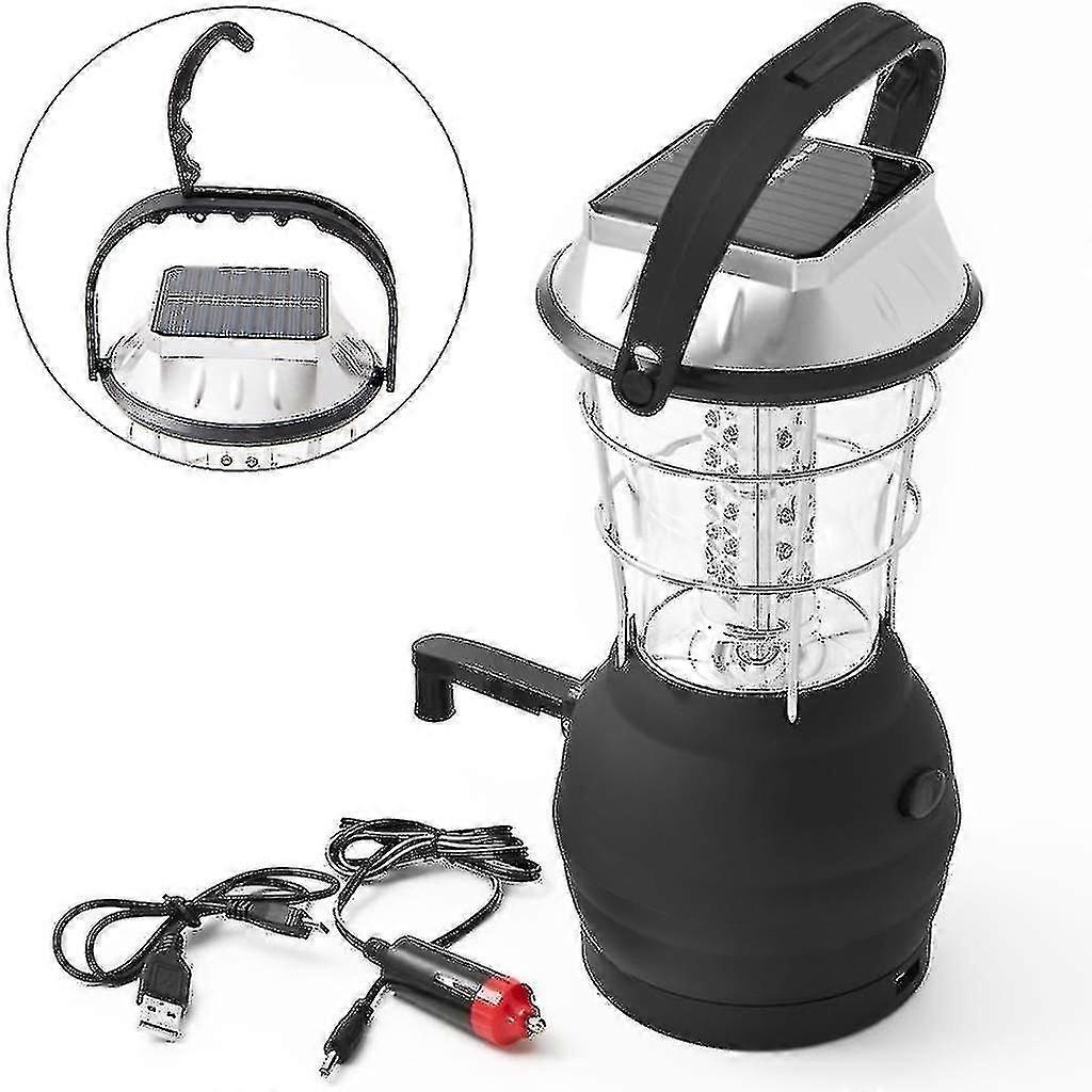 Solar Lantern,hand Crank Dynamo 36 Led Camping Lantern Emergency Light Qian