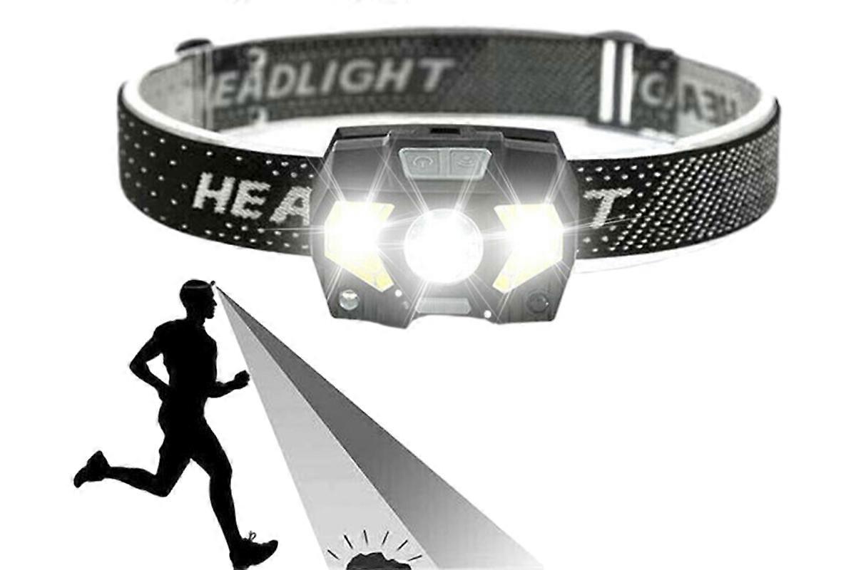 Rechargeable LED Headlamp Water-Resistant Motion Sensor Head Torch