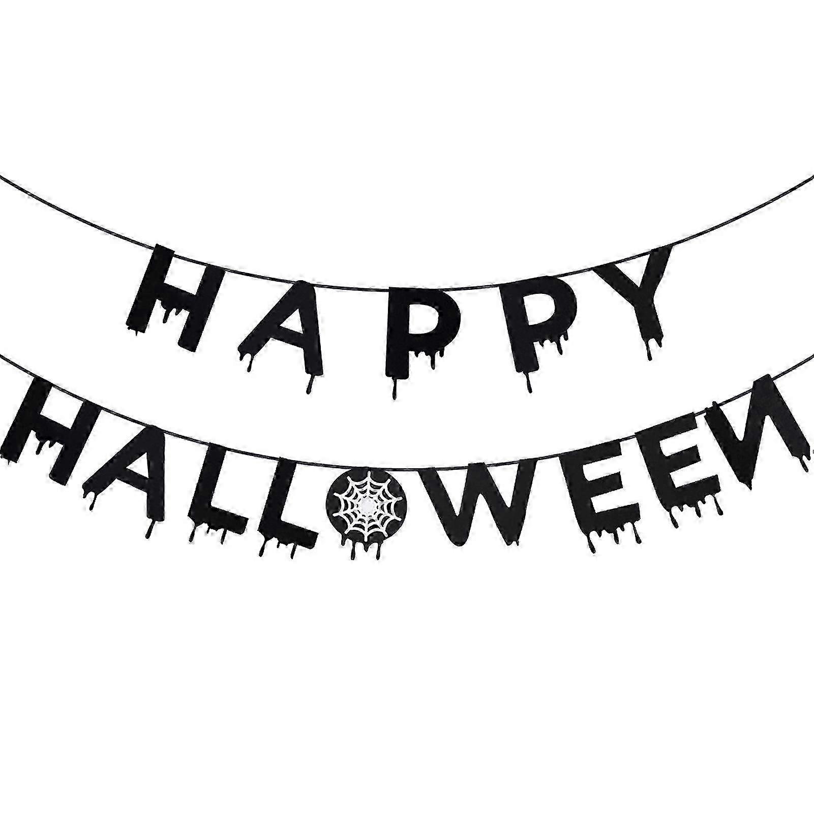 Farfi 1 Set Halloween Banner Waterproof Smooth To Touch Fine Texture Fade-resistant Multipurpose Decorative Non-woven Fabric Halloween Banne