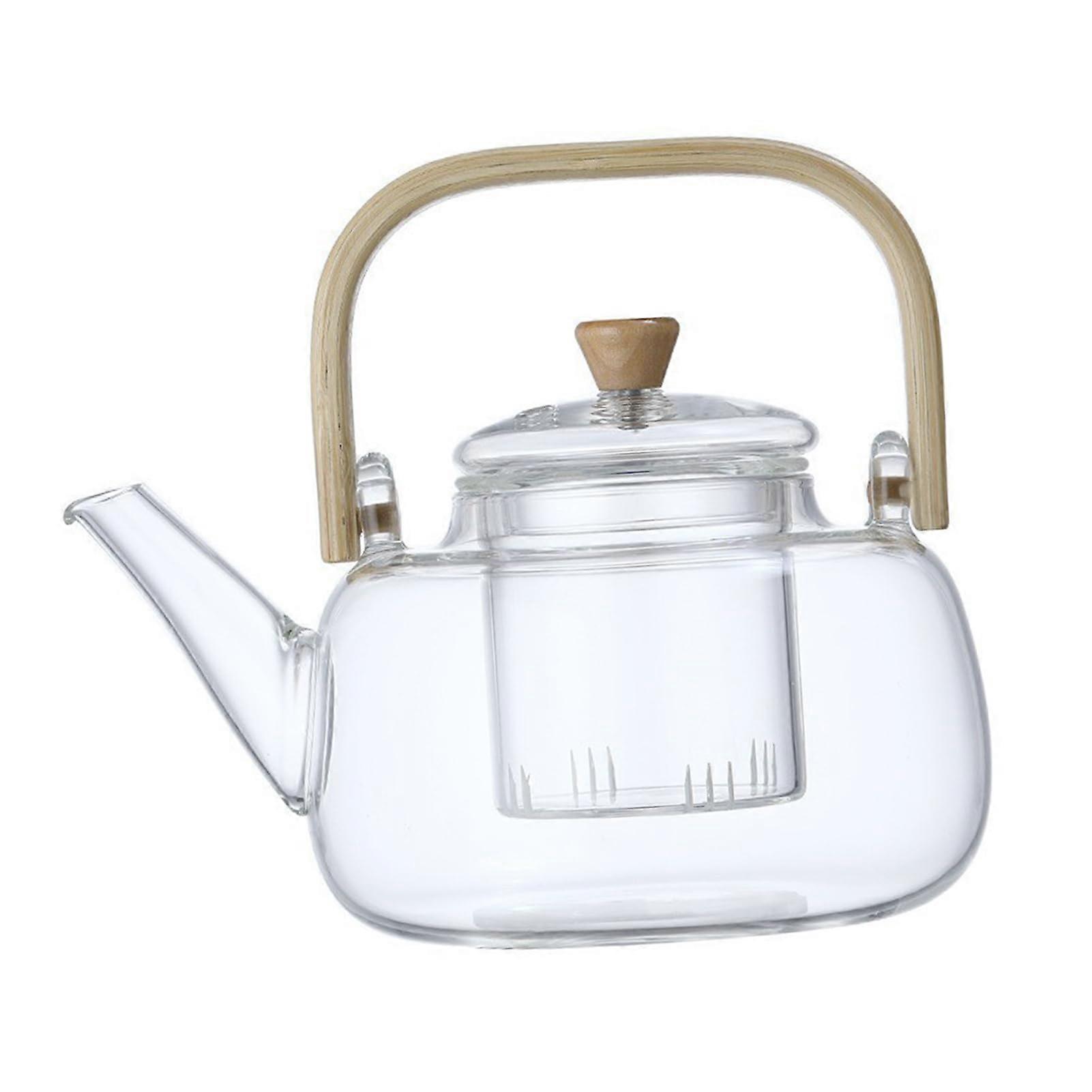 Glass Teapot 1000ml Large Capacity Multifunctional Tea Kettle With Handle