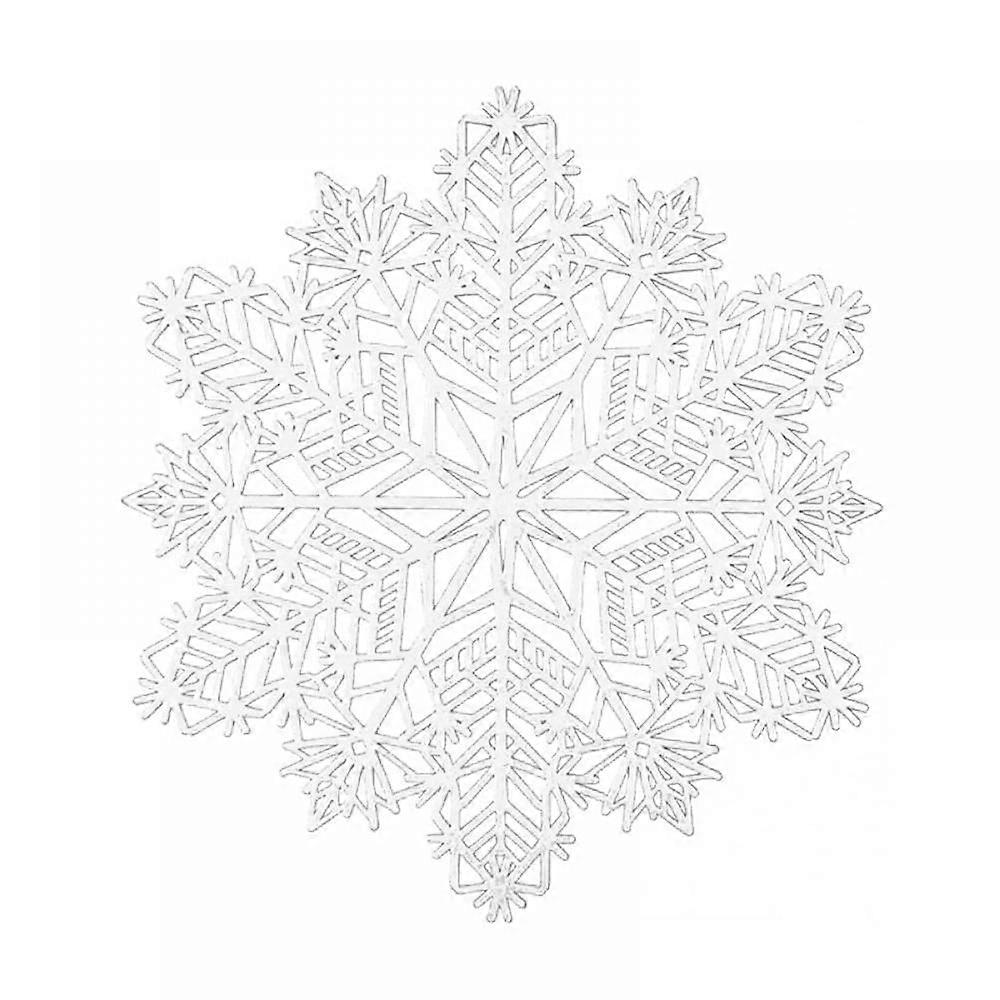 15" PVC Placemats Hollow Out Design, Set of 6, Snowflake Silver