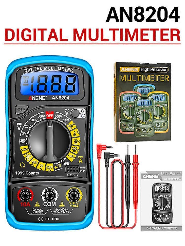 Digital Multimeter for Fluke Brand 1999 Count LCD with Blue Backlight, Auto-Ranging Electrical Tester for Voltage Current Resistance