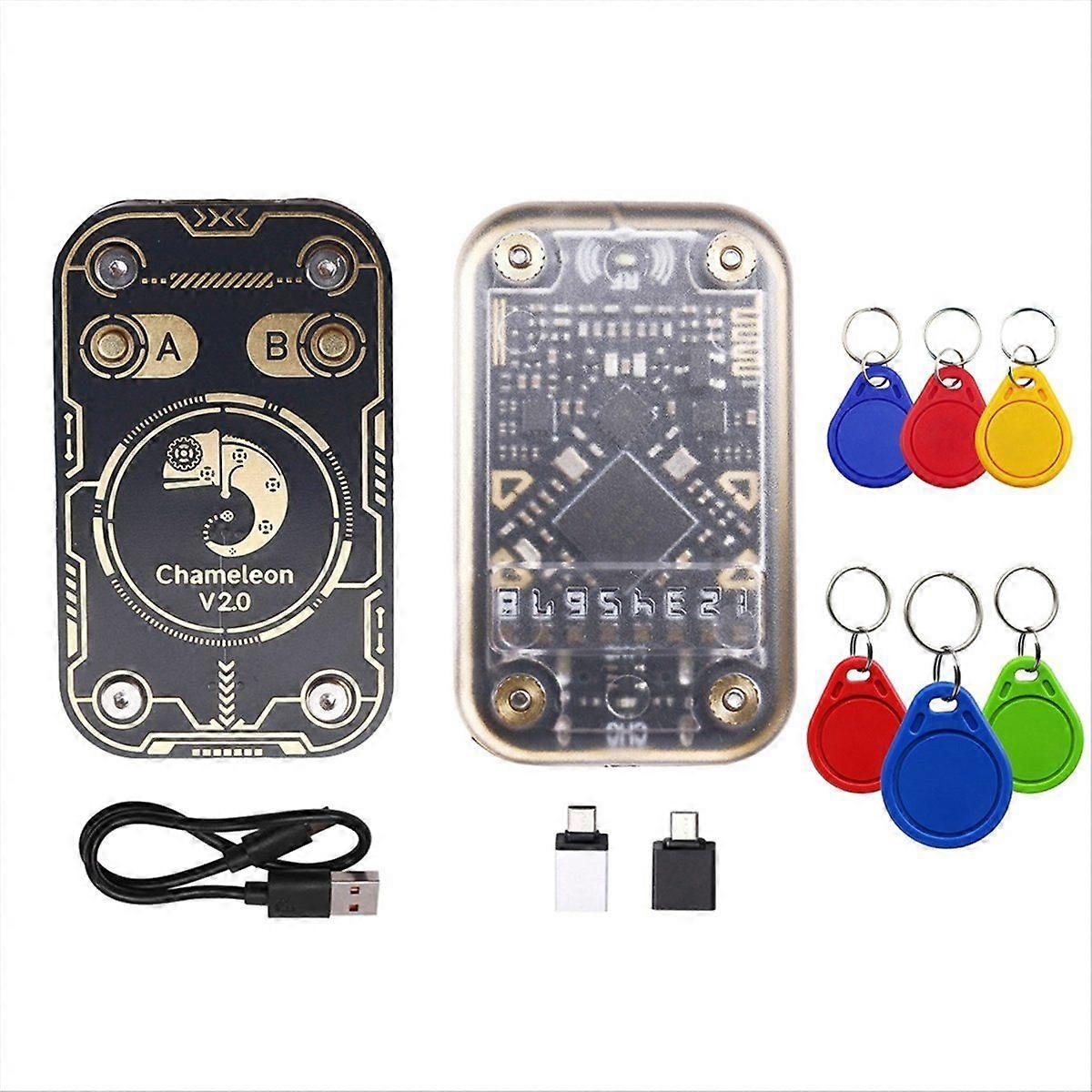 Chameleon V2.0 RFID Smart Chip Reader Emulator+3xUID/CUID Keychain 125Khz 13.56Mhz Card Decode Cham