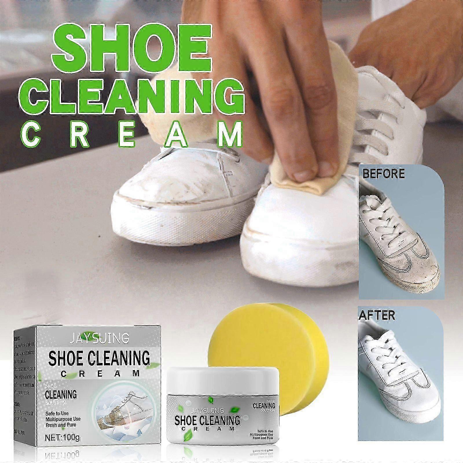 Crema lucidante per scarpe bianche - Illuminante, smacchiante per scarpette bianche, 132 g