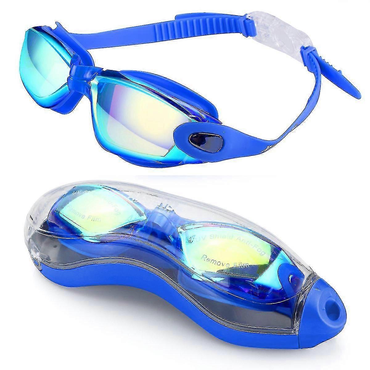 swim goggles mirrored anti fog uv protection no leaking wide view