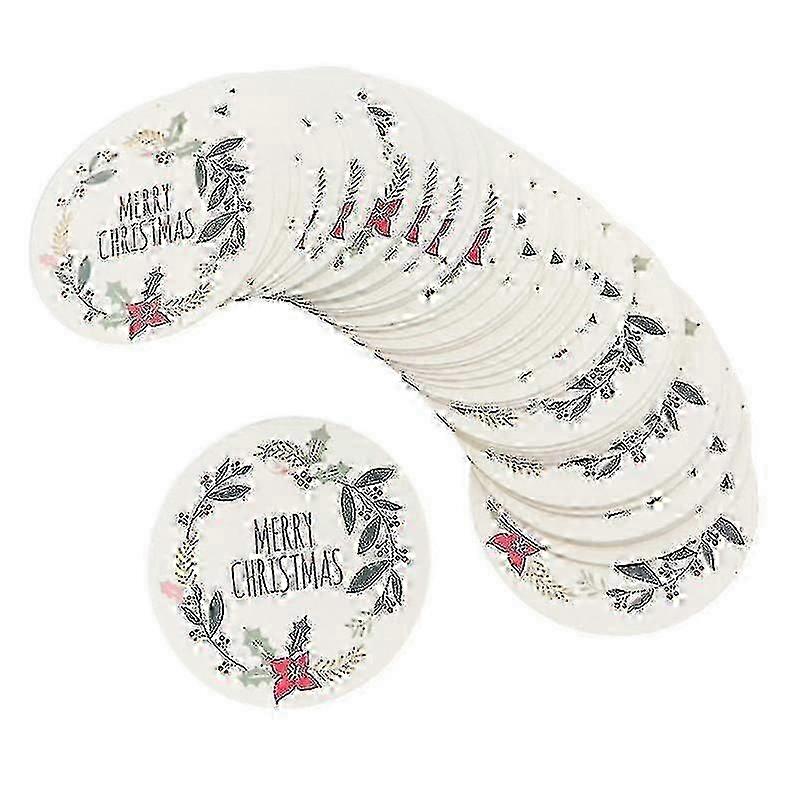 For 50pcs Merry Christmas Hanging Tags Decorative Round Paper Tags Christmas Gift Wrap Label Diy Tags (no Rope)