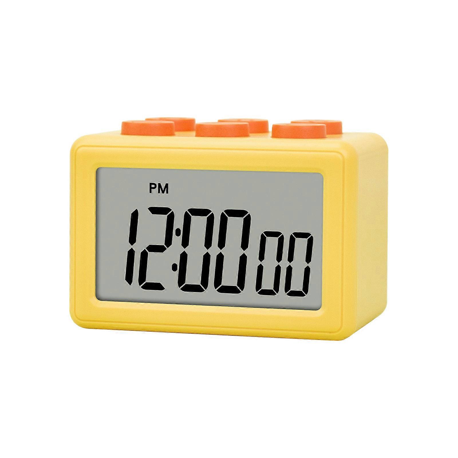 Intelligent Triplicate Purpose Time Following Device Digital Display Alarm Clock Clock Ergonomic ABS Plan Kitchen Gym Essential  Yellow
