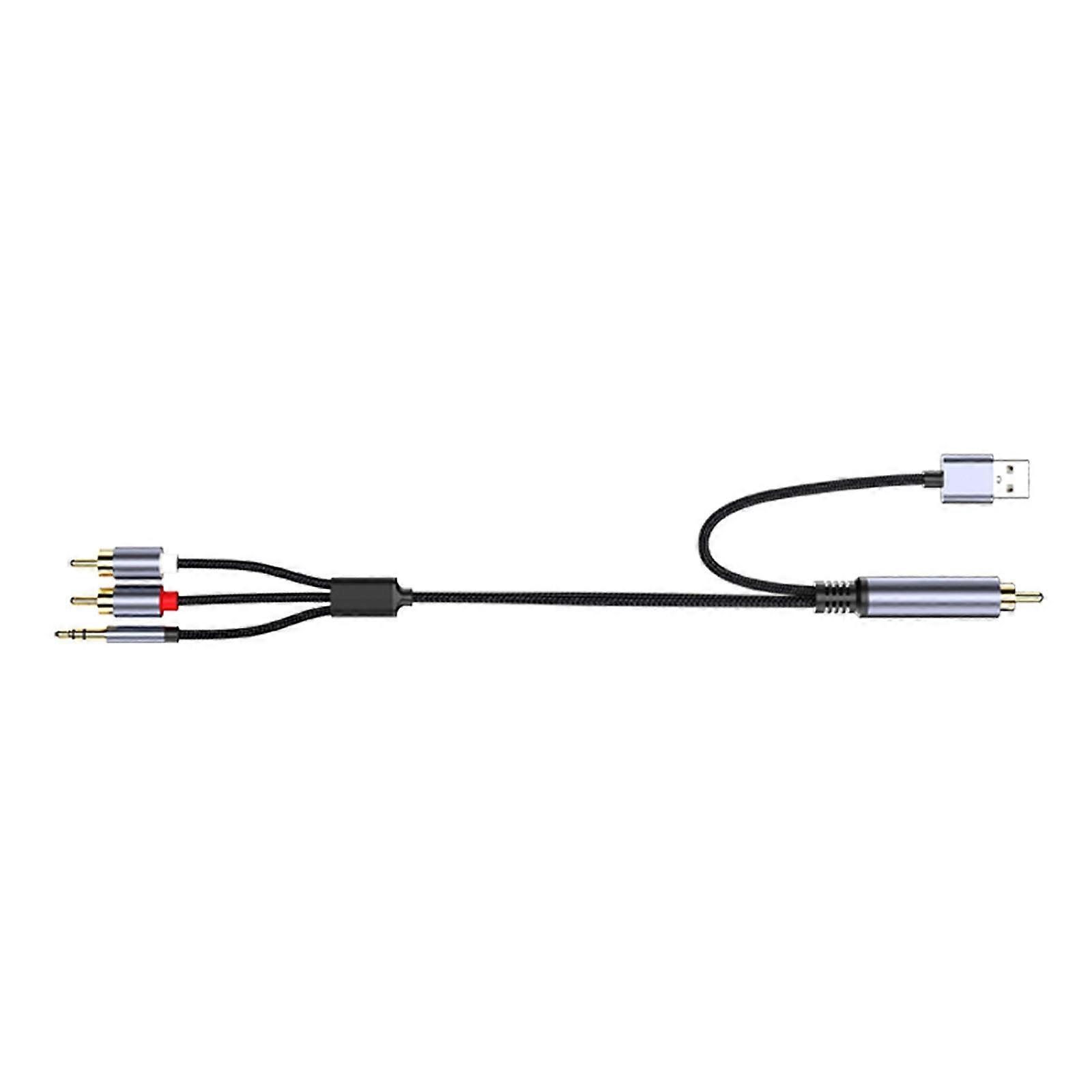 Flexible Shield Coaxial To 3.5mm 2RCA Audios Converters Cable for Surround Sound Systems And Multimedia Devices Multicolor