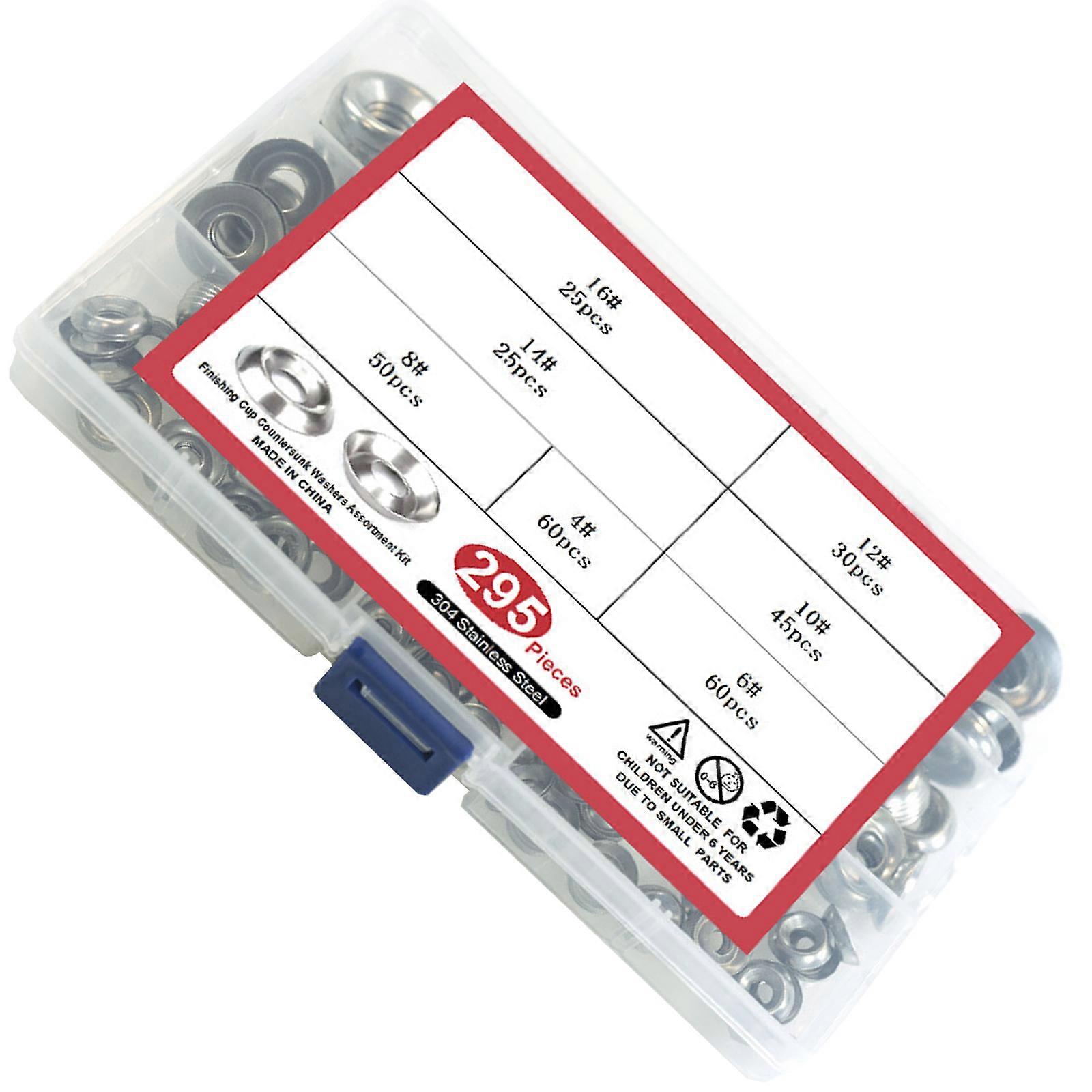 160/295Pcs Quick Install Stainless Steel Spacers Countersunk Head Tapping Screw Washer Concave Convex Washer Enduring Multicolor