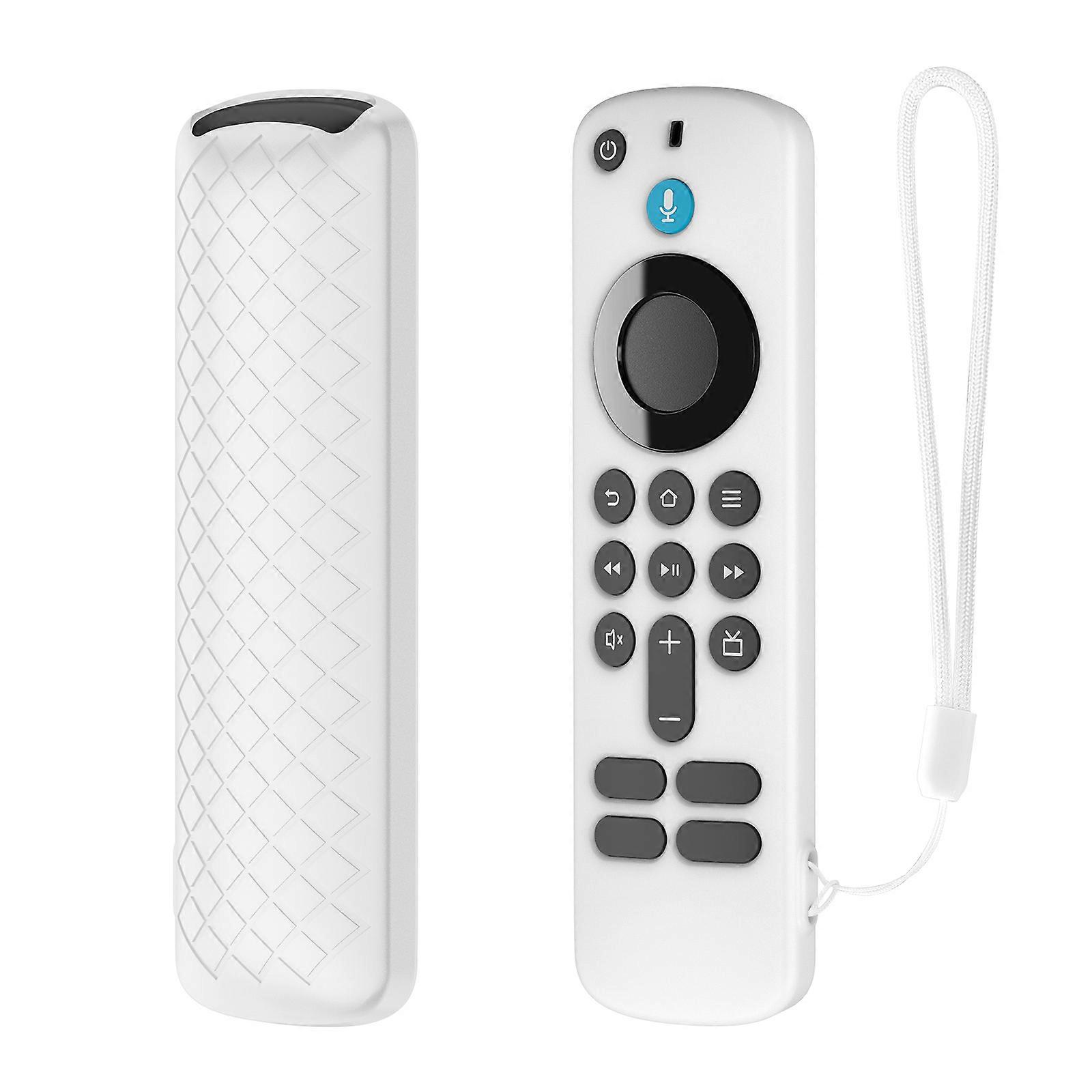 Silicone Protective Case For TV Stick 4K Remote Control Precise Fit AntiSlip Grip MultiColor Option Dustproof Design Strap  White