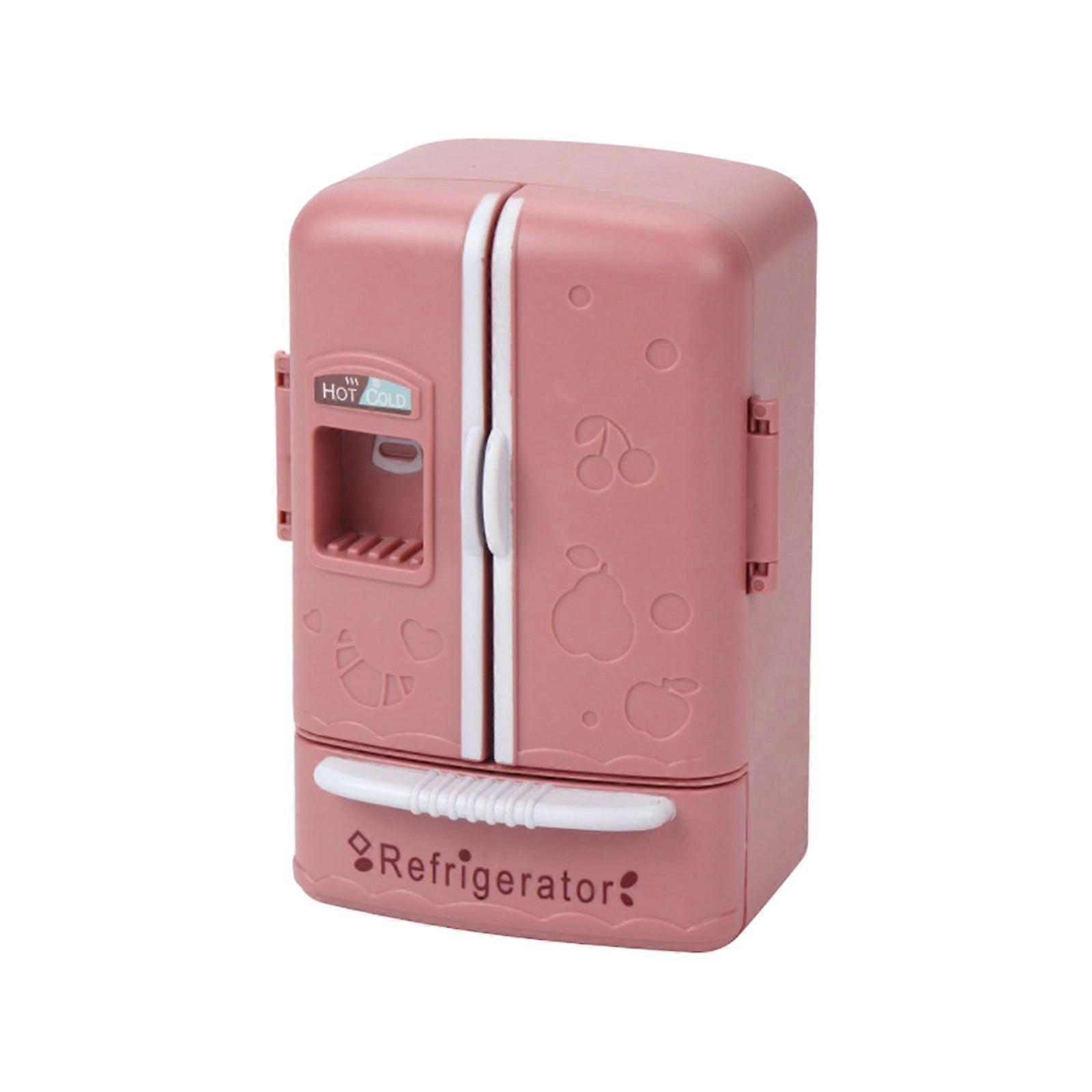 Interactive Mini Fridge Toy With Organizational Compartments Child Safe ABS Build Encourages Imaginative Playperiod  Red