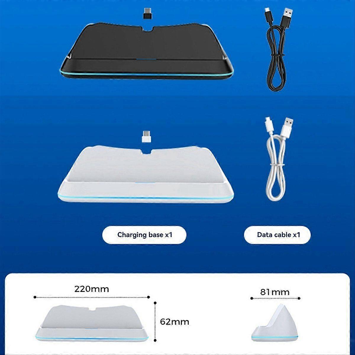 Charging Dock for Playstation Portal Type-C Contact Triple Safety Protection Efficient Station White