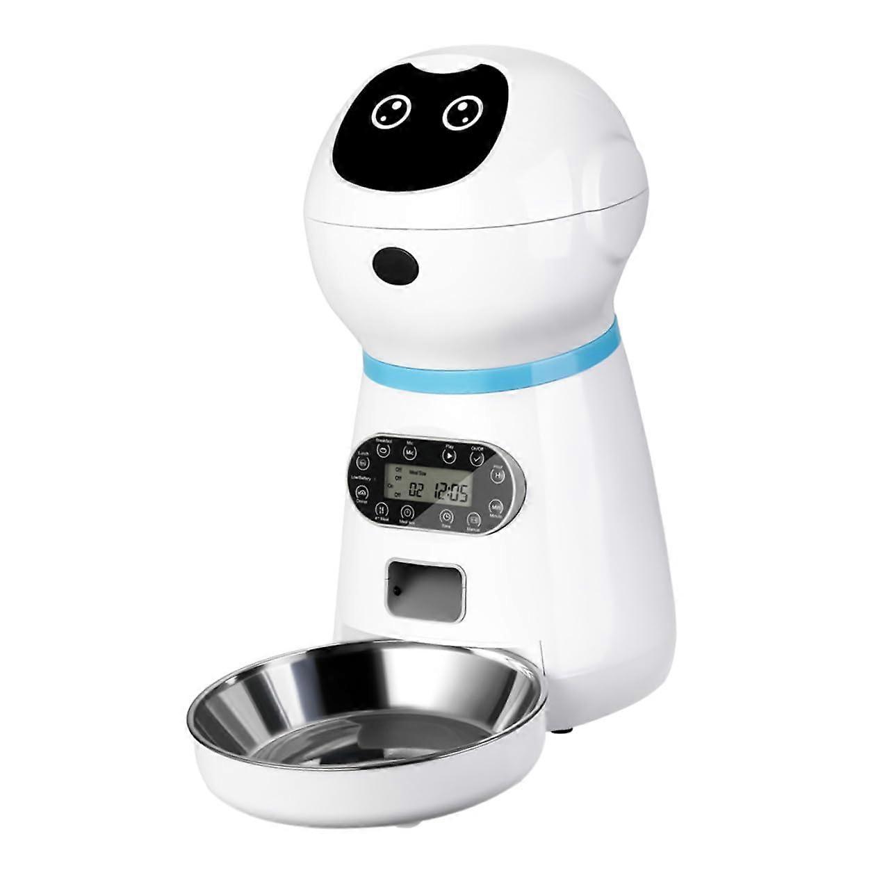Automatic Pet Feeder with Timer and Voice Recording for Cats and Dogs, Detachable Container, Infrared AntiJam