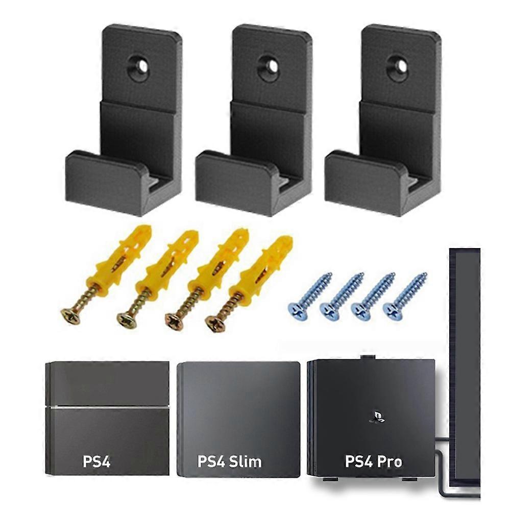 3Pcs/Set Wall Mount for PS4 Universal Controller Holder Stand Storage Rack with Screws for PS4 Host
