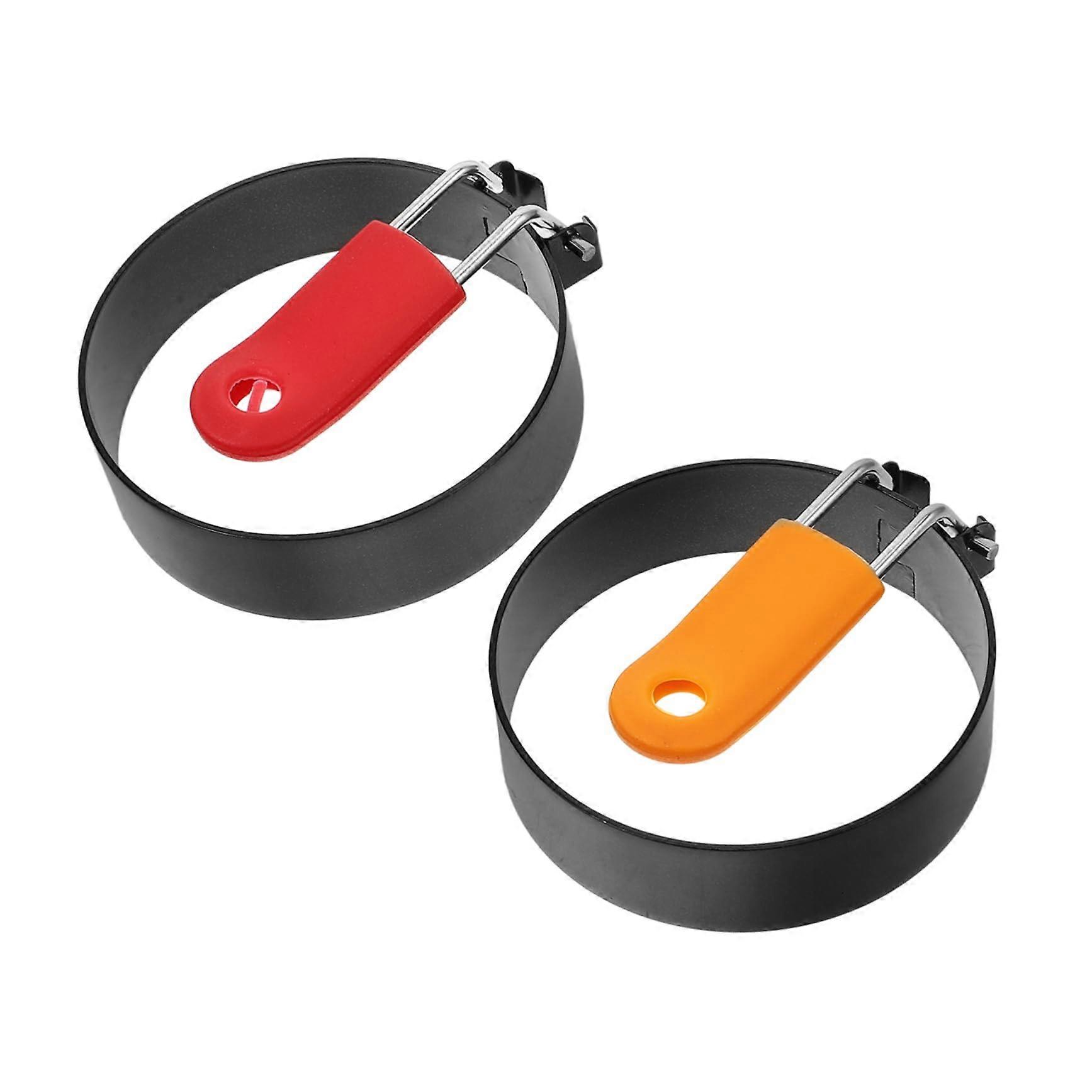 2 Pack Non Stick Egg Rings Round Pancake Molds for Omelette Frying Breakfast Lunch