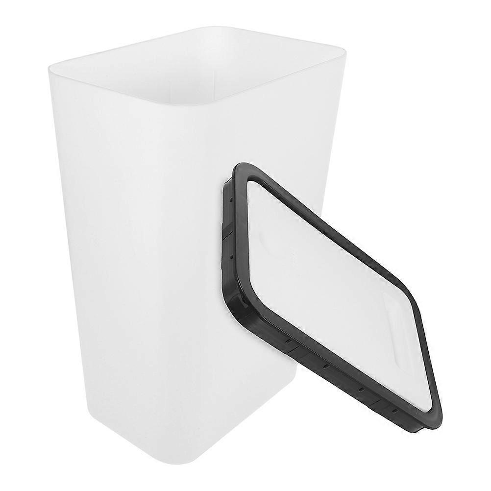 Odor Control Garbage Container With Lid For Daily Use In Home Office School With White Simple Design 1Pack