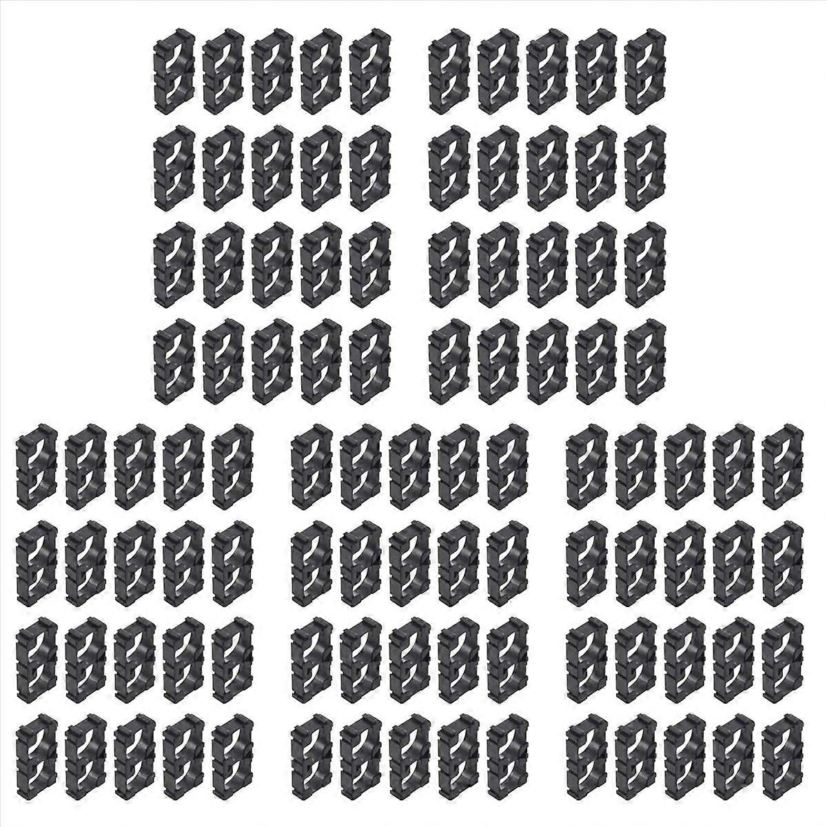 100X 18650 Lithium Battery Double Holder Bracket for DIY Cell Pack Black