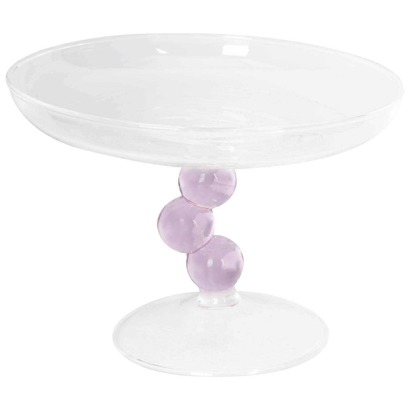 Decorative Glass Snack Tray with Footed Fruit Plate Function
