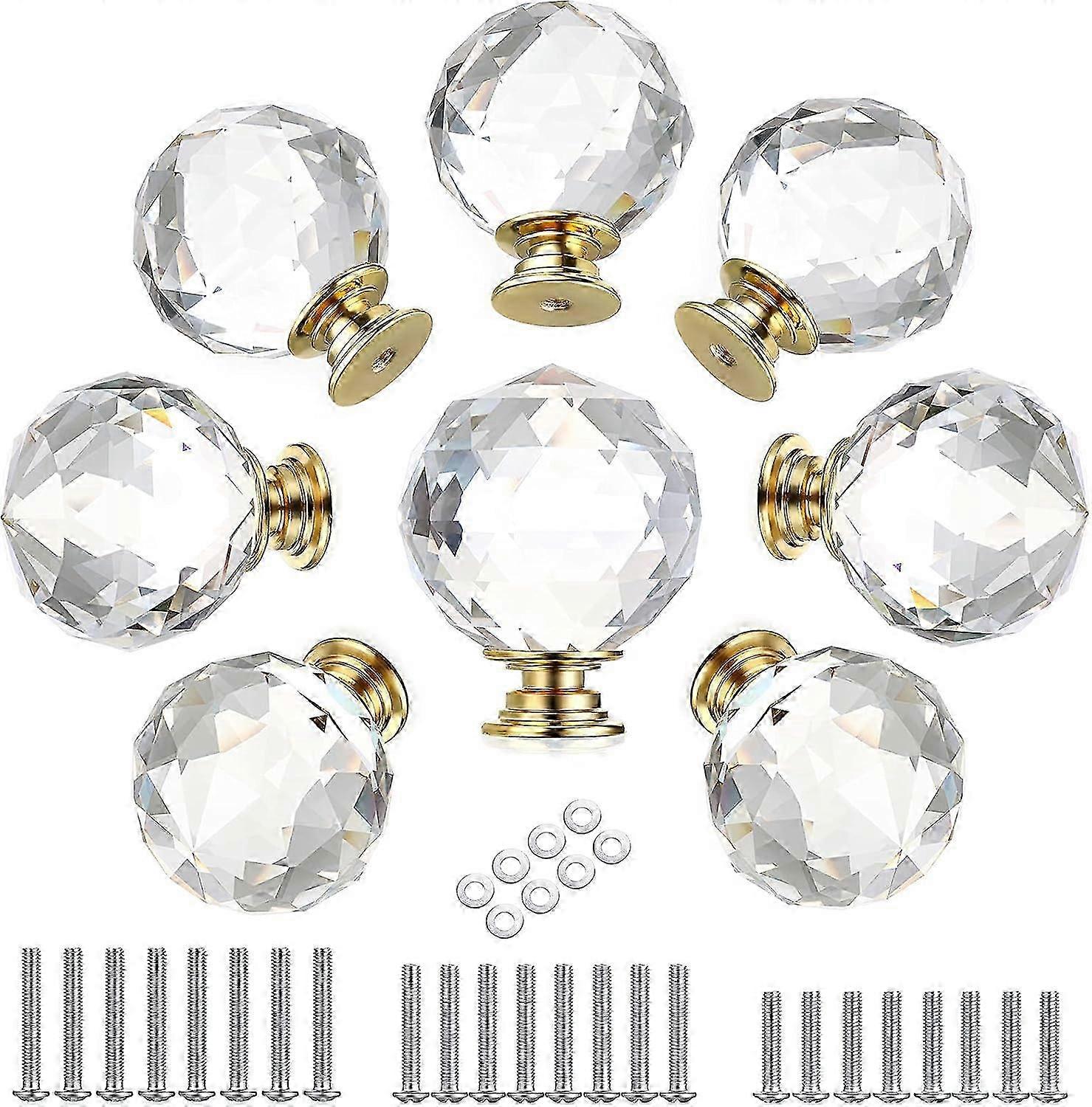 Crystal Drawer Knobs, Diamond Shape, Elegant Design for Cabinets and Dressers