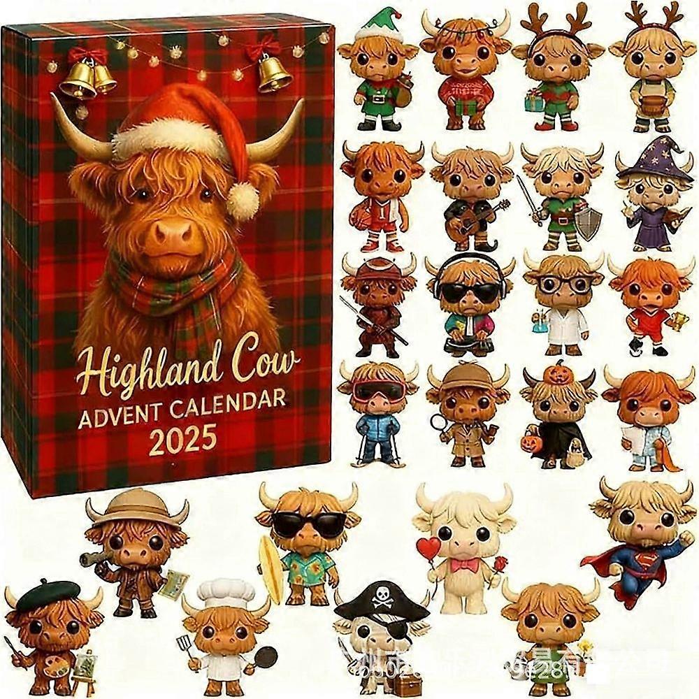 Highland Cow Advent Calendar 2025 - Advent Calendar Box (Type C)