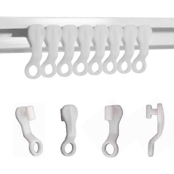 Curtain Guide Hooks White Plastic Curtain Hook, 50-pack