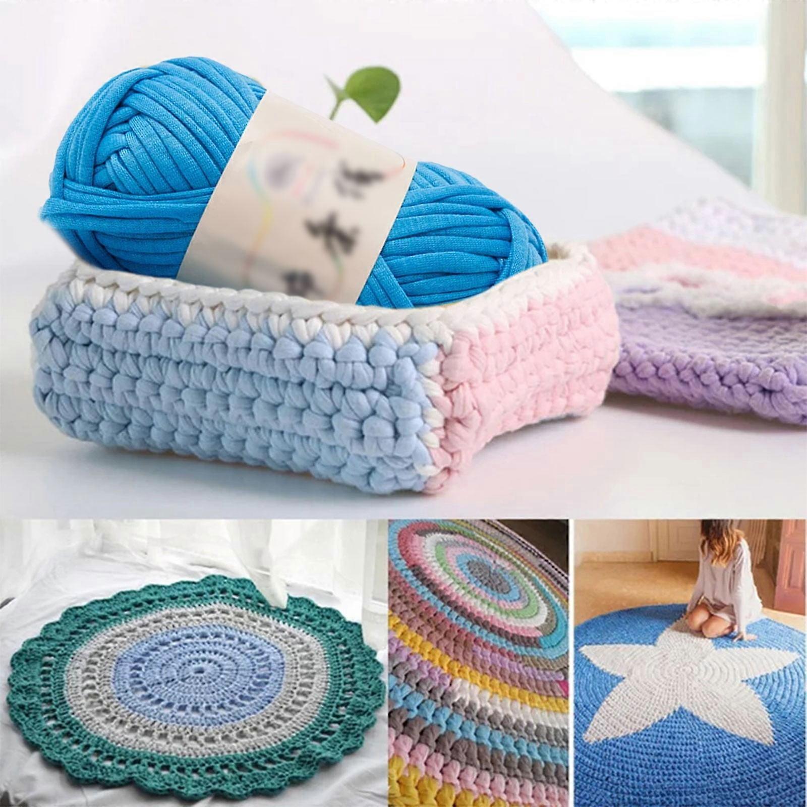 Kit de laine à tricoter épaisse pour couvertures, coussins et décoration intérieure - Kit de loisirs créatifs à faire soi-même (aiguille et fil)