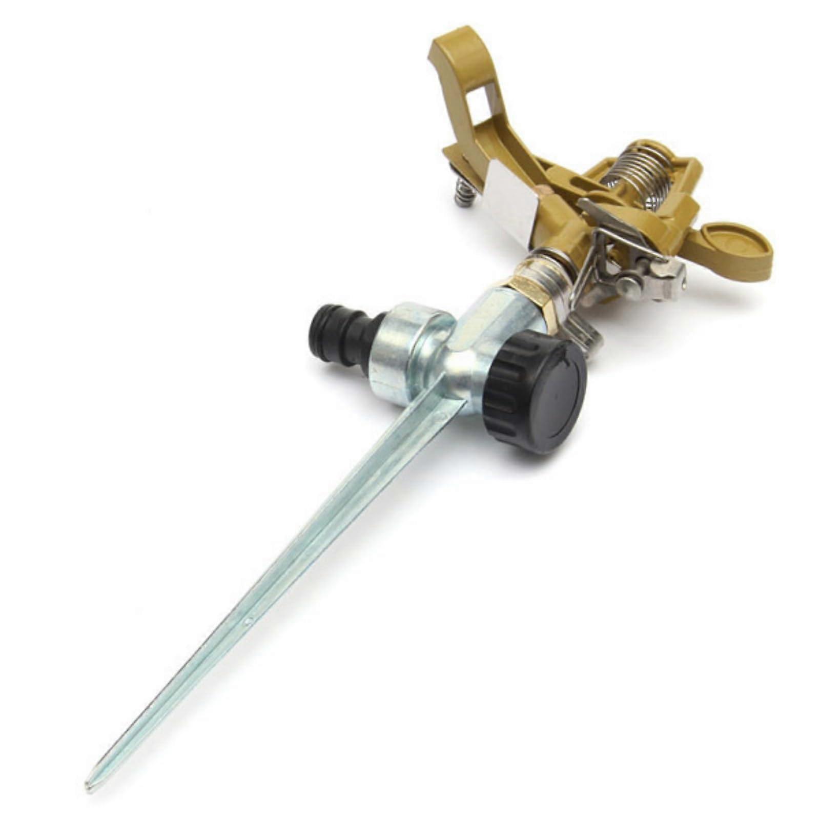 Lawn Sprinkler with Adjustable Arm, 360° Rotation, Metal Spike Base, Automatic Garden Watering System