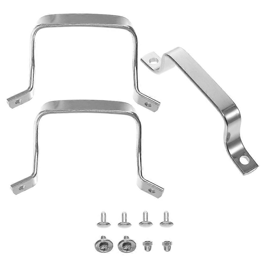 Silver Wok Pot Handle Replacement for Kitchen with 3Pcs Side and Lid Handles