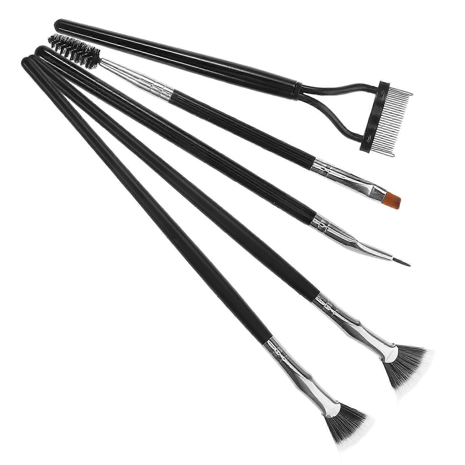 Mascara Fan Lash Brush for Makeup with Angled Lower Lash Brush 5Pcs Set
