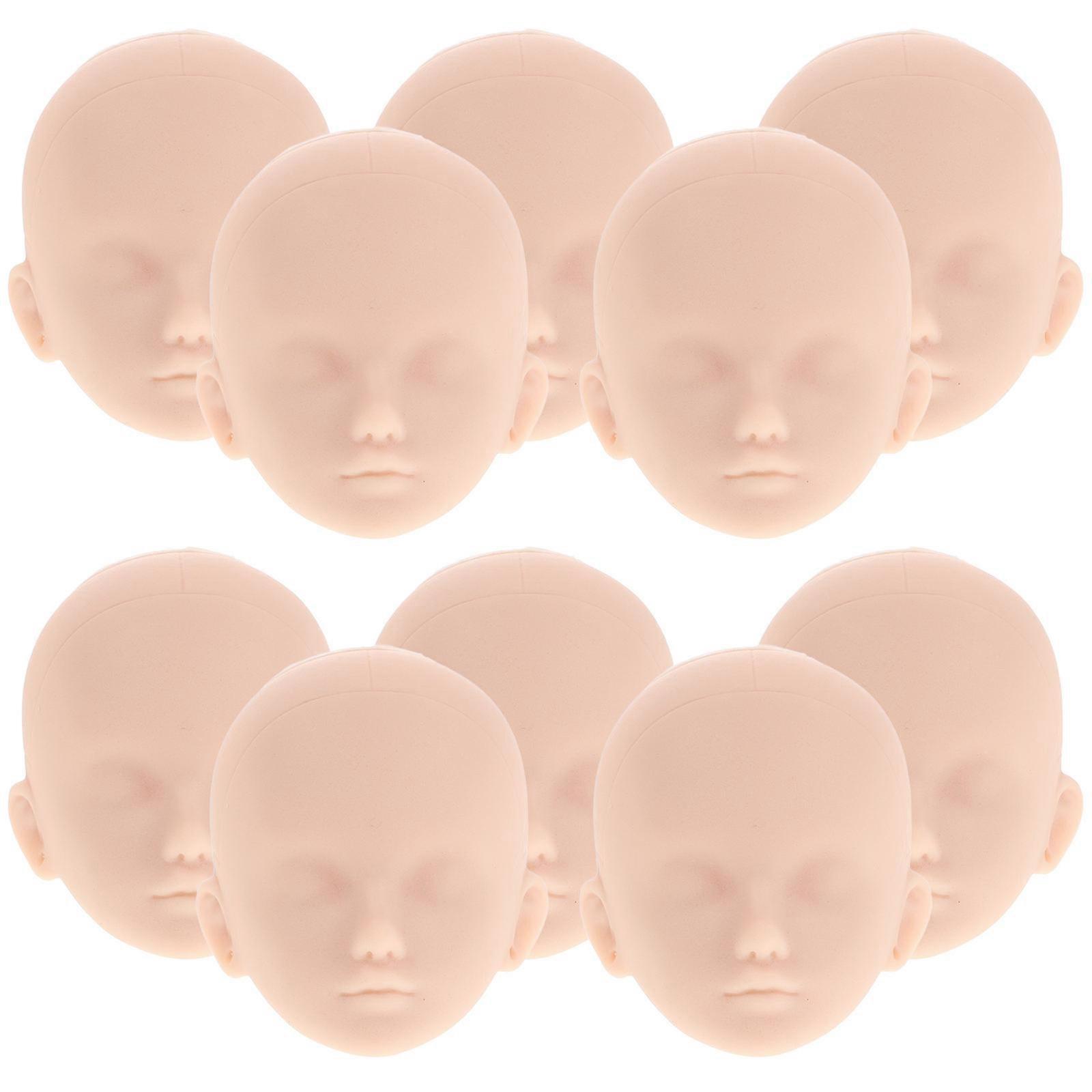 10Pcs Plastic Doll Heads for Makeup Practice in Cosmetology Training