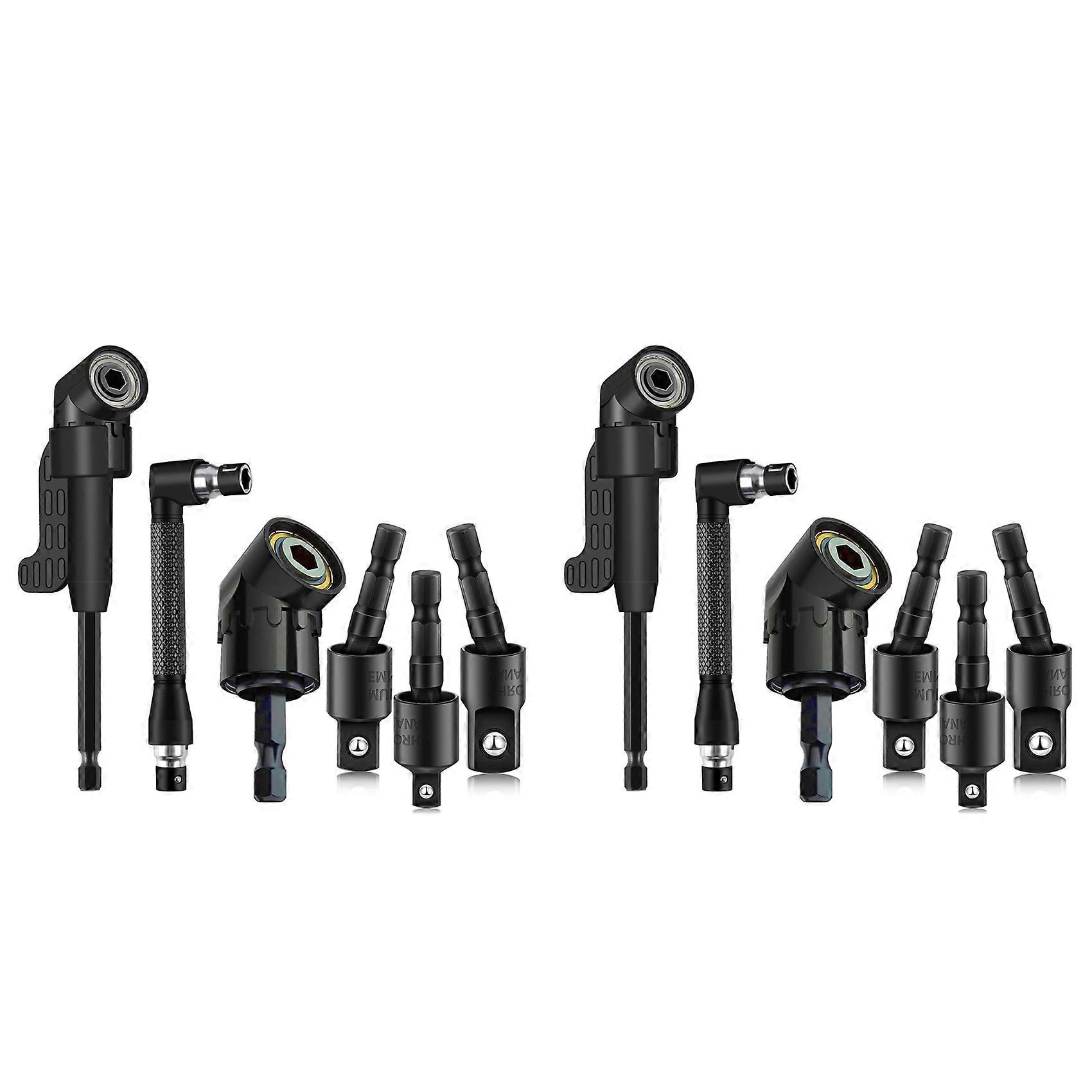 12Pcs Right Angle Drill Attachment Set with 105° Angle Drill Adapter and Impact Grade Socket Adapter