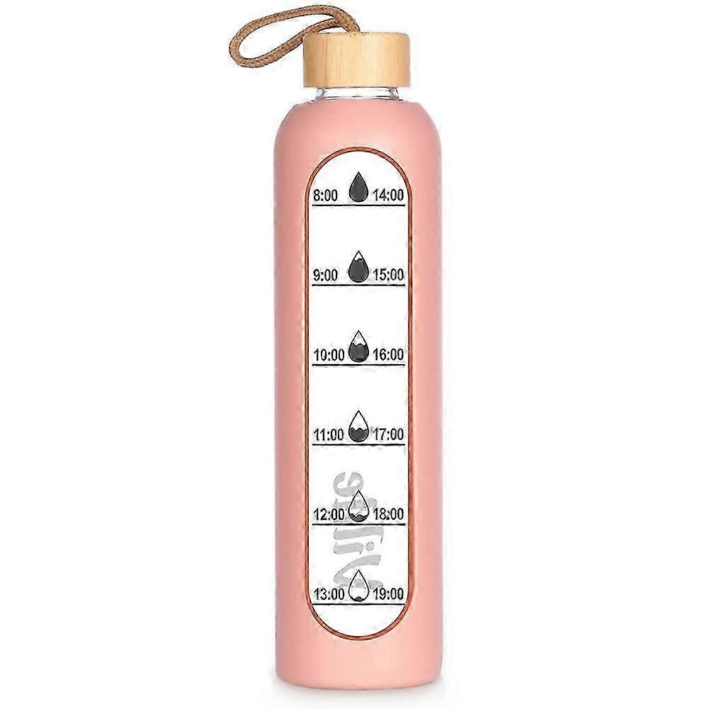 Vattenflaska de vidro com silicone, 1L, lax