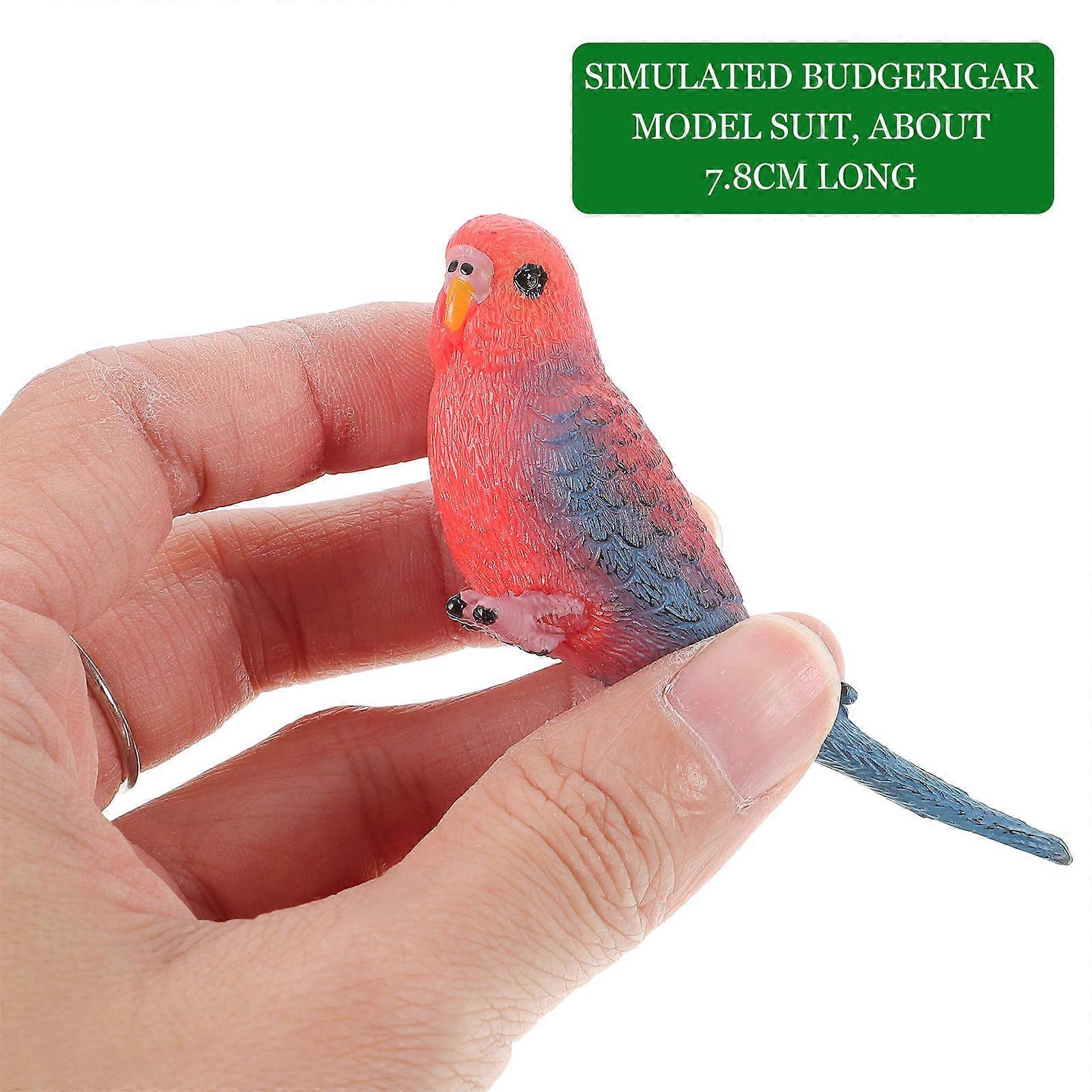 4Pcs Artificial Parrot Figurines Lifelike Bird Models Fake Bird Statues Decorative Small Bird Models