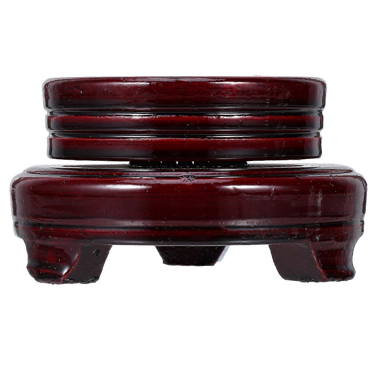 Double-Layer Wooden Crystal Ball Stand for Display Rotating Sphere Holder