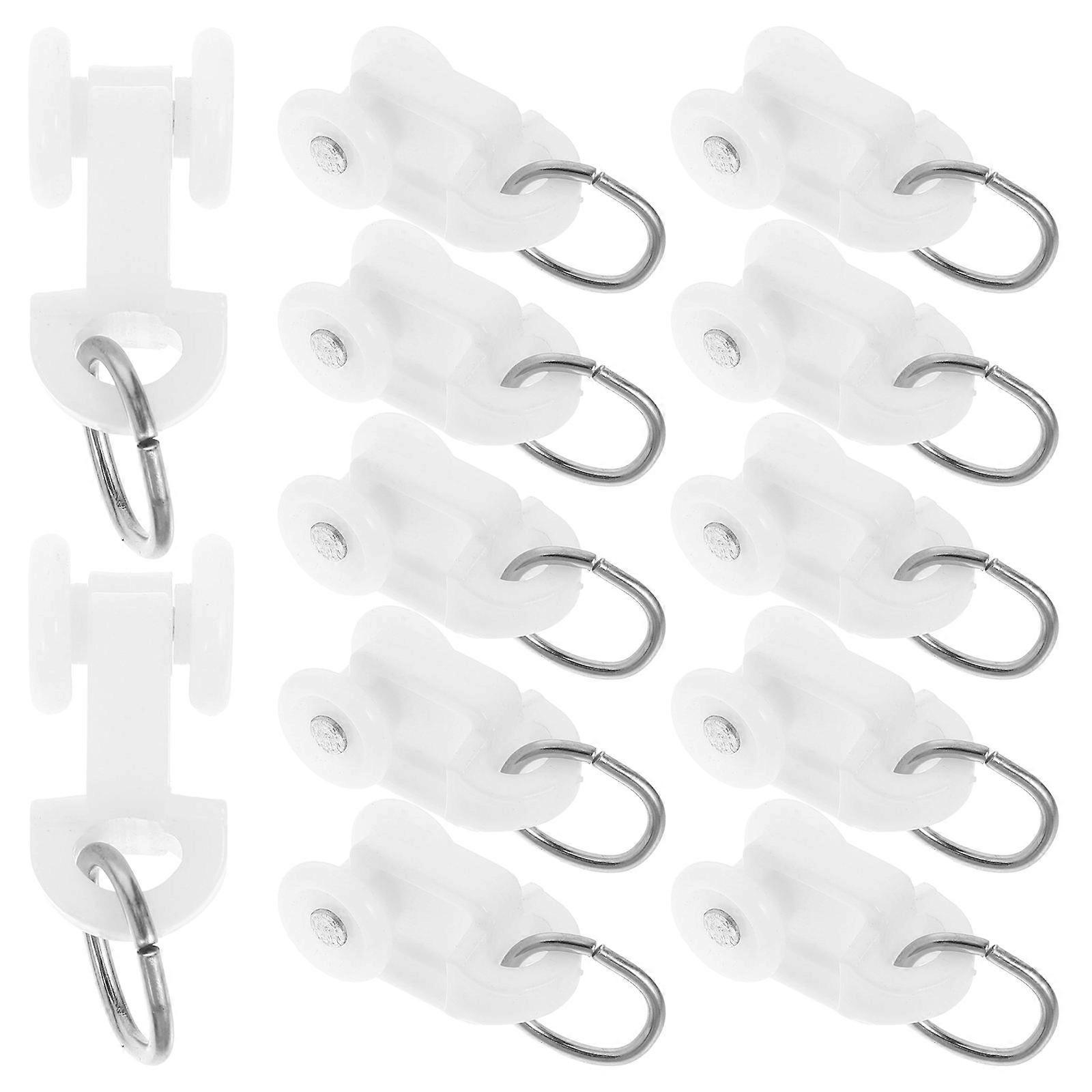 Curtain Roller Rail Accessories for Curtain Use 100Pcs White Hook Rollers