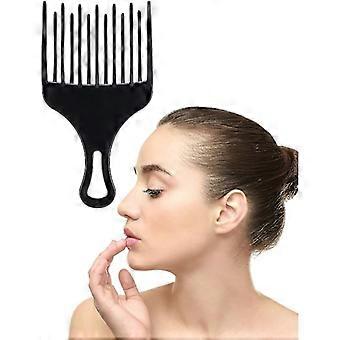 Peigne afro, peigne à cheveux, peigne afro en plastique à dents larges pour cheveux bouclés, outil de coiffage, noir