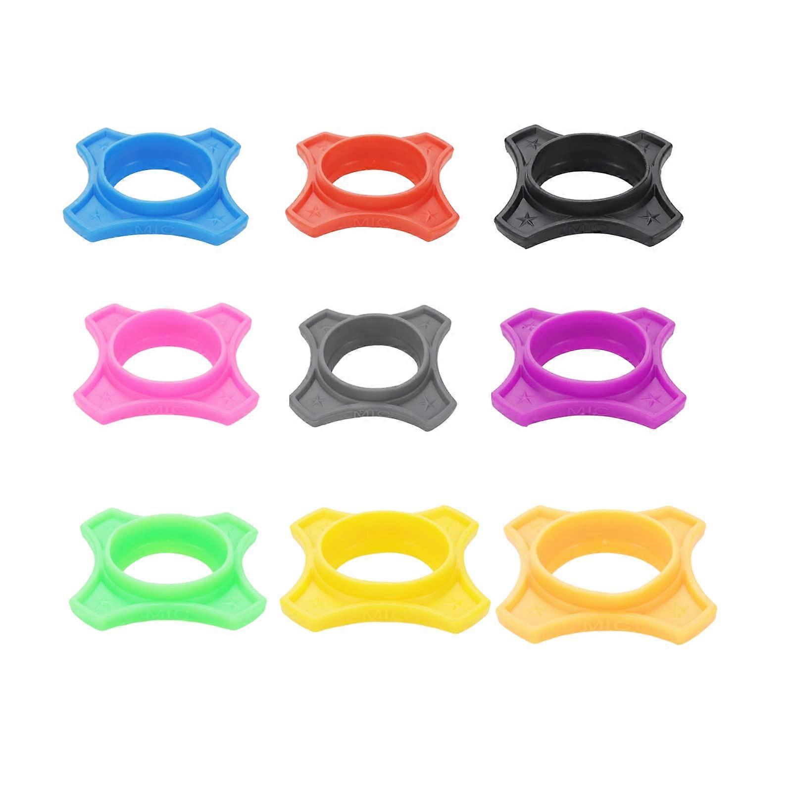 9Pcs Colorful Rubber Microphone AntiSlip Rings Set with Shockproof Grip for Karaoke and Events
