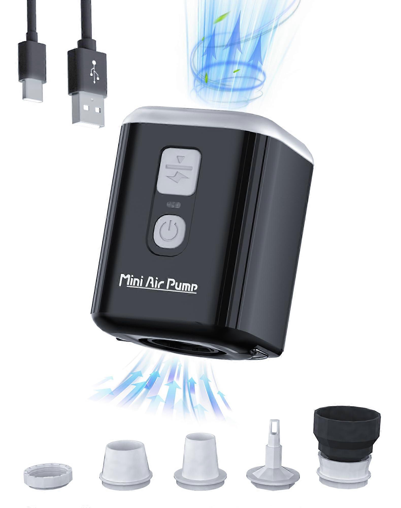 Portable Electric Air Pump with LED Light, 1600mAh Rechargeable for Inflatables, Mattress, Pool Floats