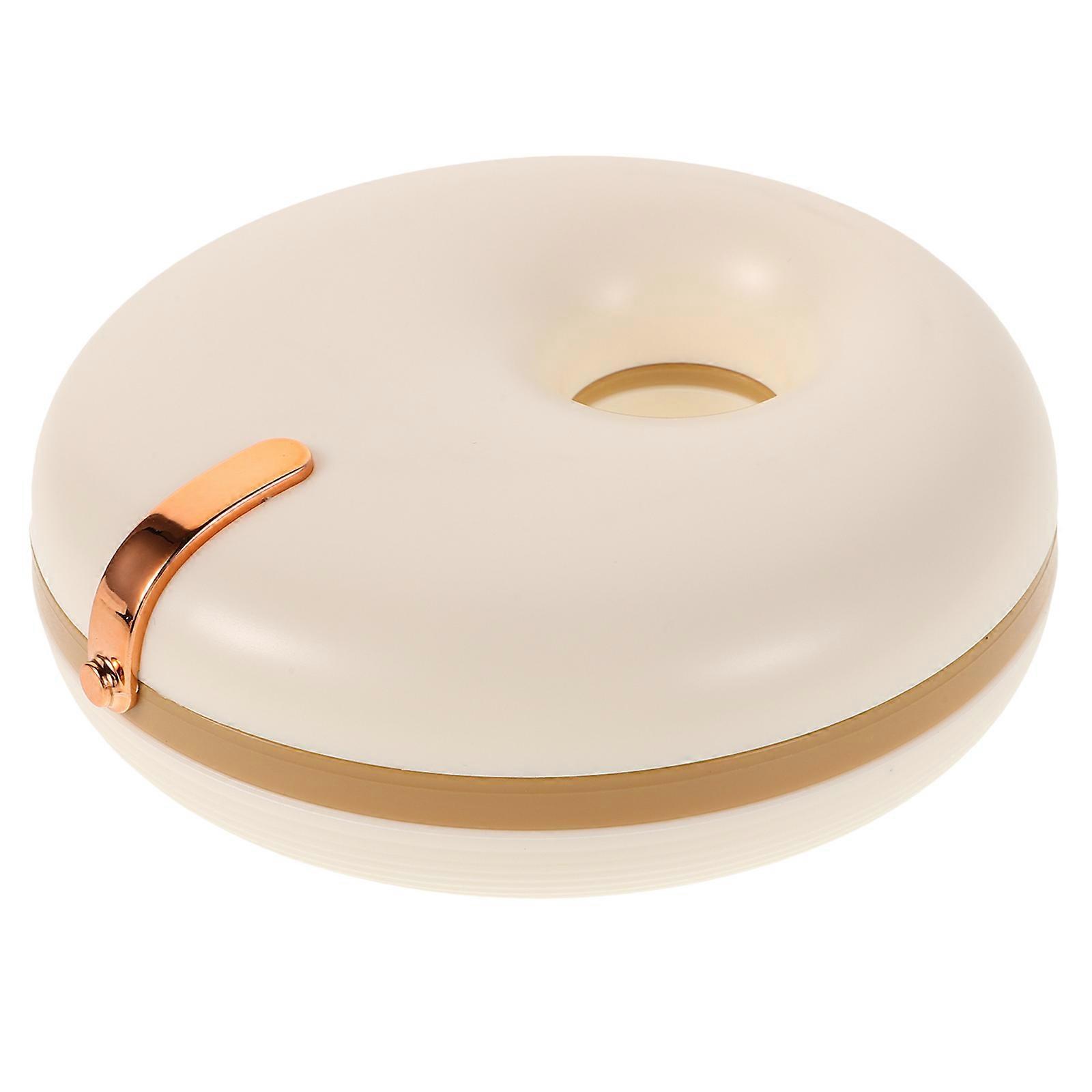 Portable White Plastic Donut-Shaped Storage Box for Retainers and Small Items 2-Pack