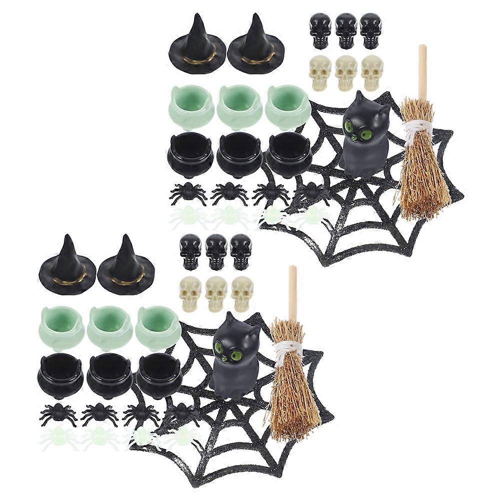 2Sets Halloween Plastic Miniature Figurines for Party Use Decoration