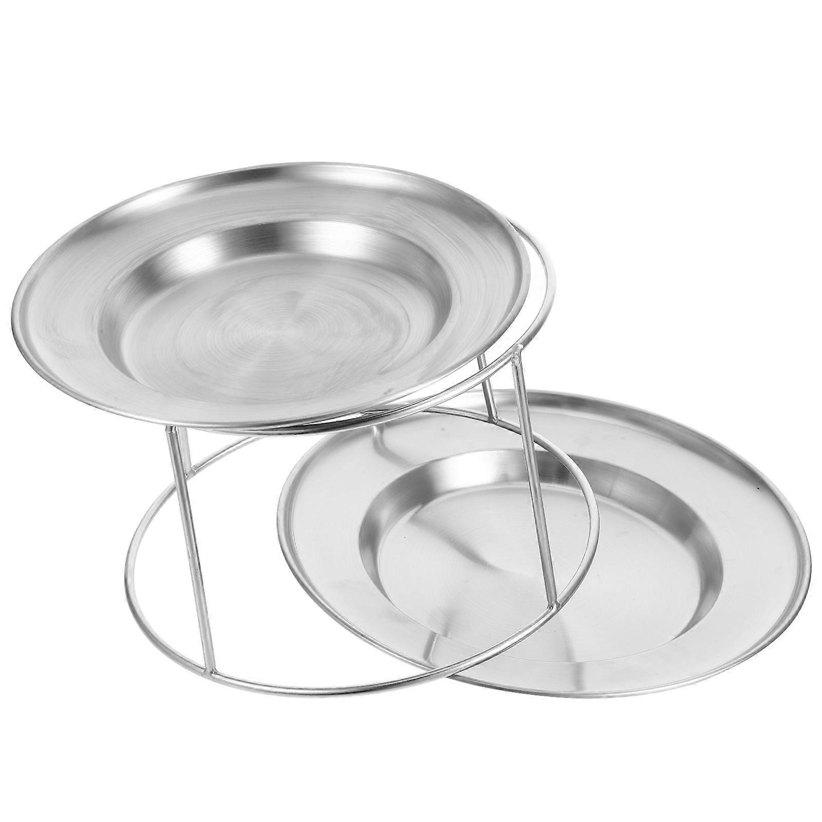 Seafood Tray Stainless Steel Display Stand for Serving 1Set Double Layer