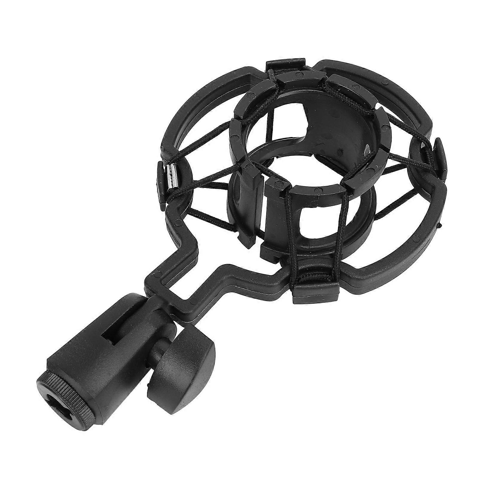 Universal Microphone Shock Mount Black AntiVibration Mic Holder With Elastic Inner Ring For 4246mm Diameter ABS Material