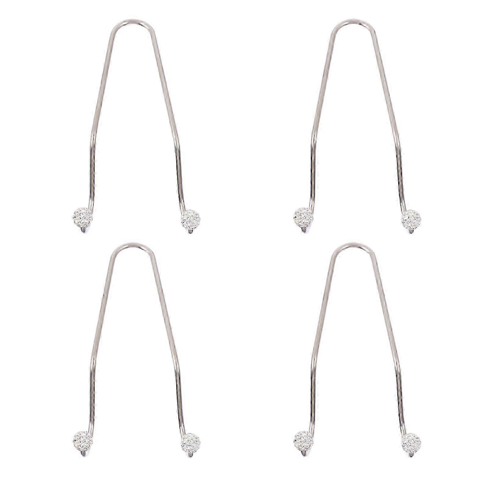 4pcs Interior Headrest Organizer Car Back Seat Hooks Rhinestone Car Storage Hooks