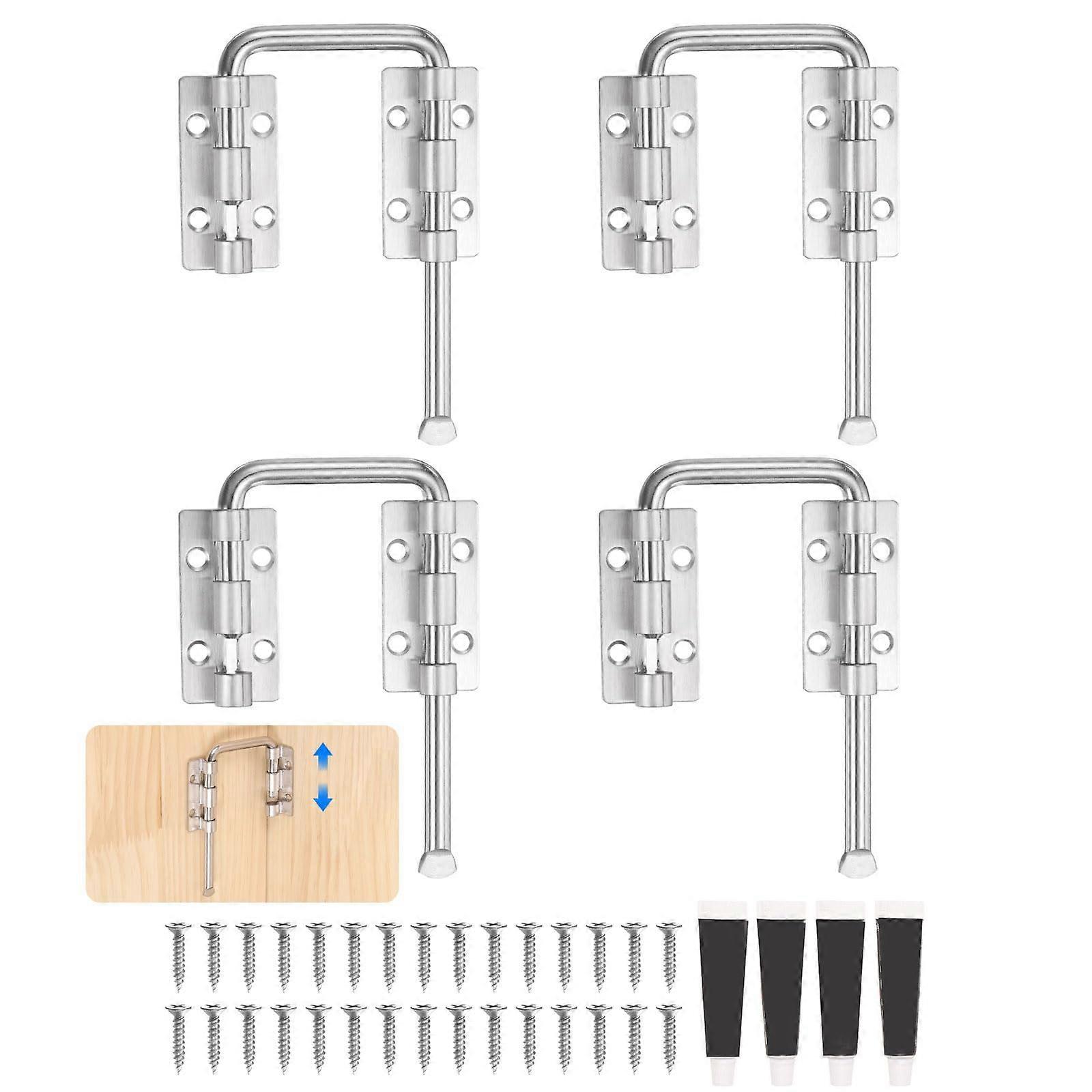 4Pcs Sliding Door Lock Latch 2.36in Adjustable UShaped Zinc Alloy for Barn Garden Fence Security