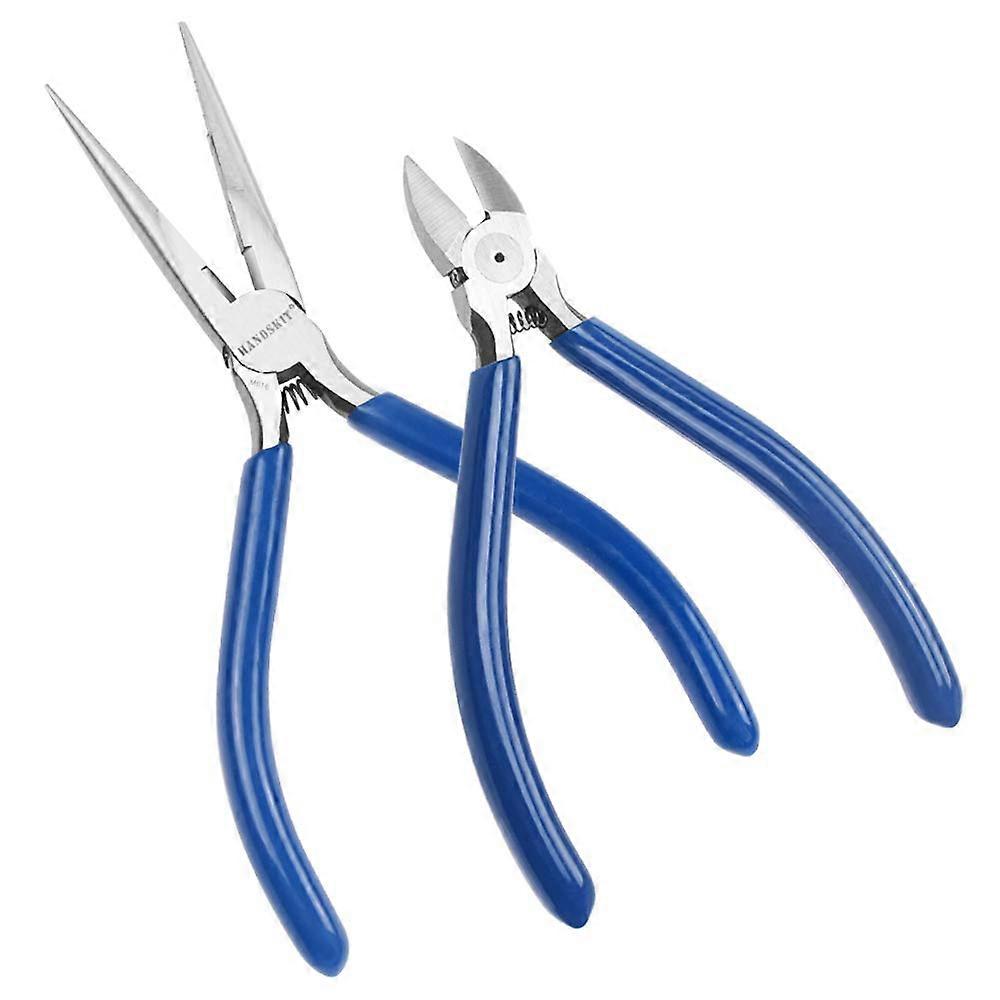 Pliers Set with Needle Nose and Wire Cutter, Ergonomic Grip, Precision Tool for Electronics and DIY