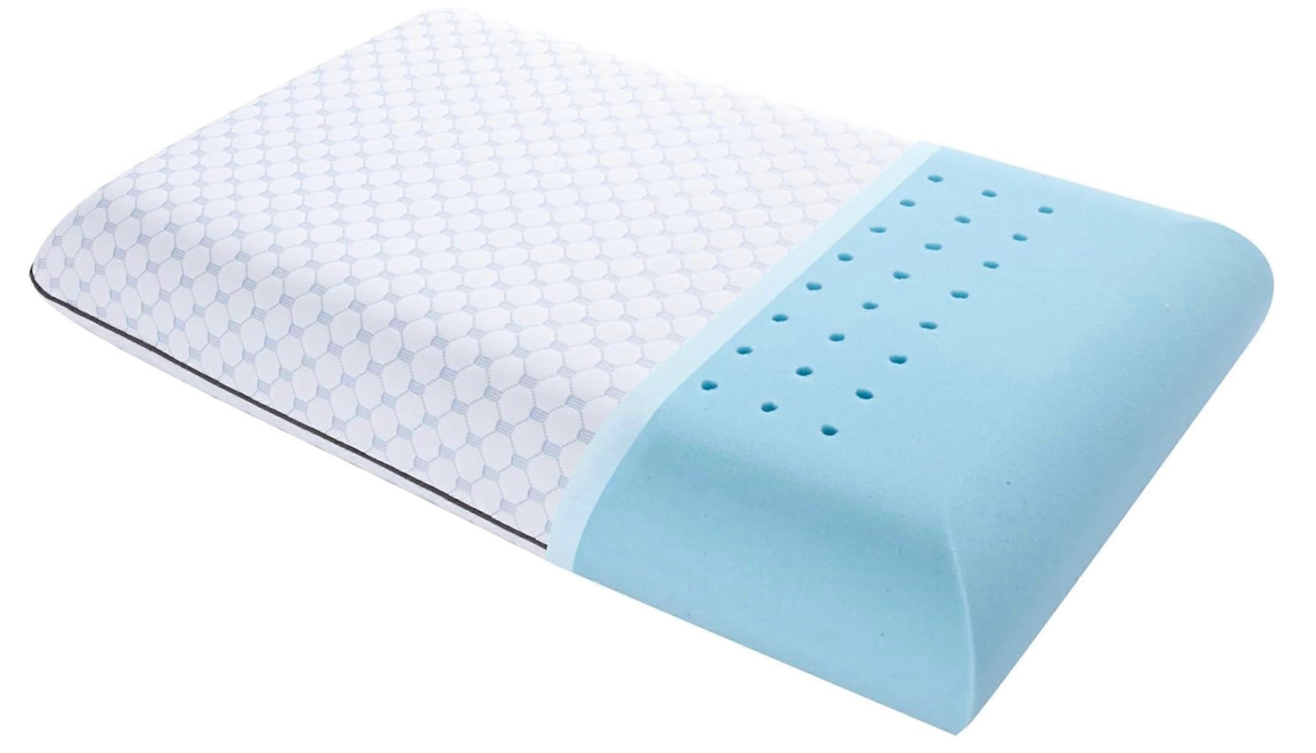 Memory Foam Pillow with Cooling Ventilated Design and Washable Cover for All Sleep Positions