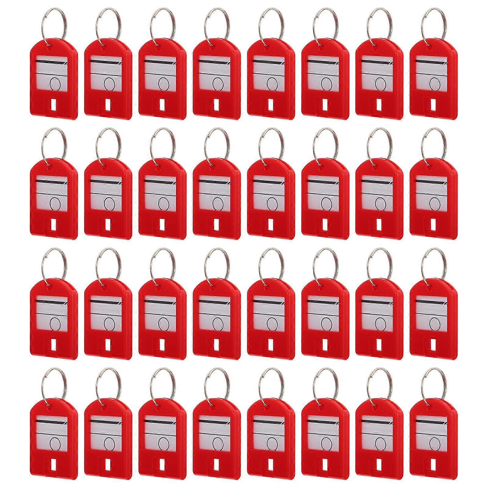 Key Tag with Ring Plastic Key Tags for Sorting 100Pcs Red Split Ring Tags