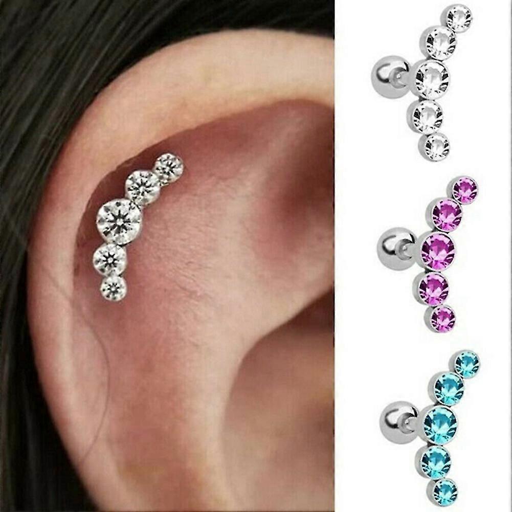 Piercing Para Orejas Helix Tragus Fl Gold Con Forma De Miniflor Y - Foto 9