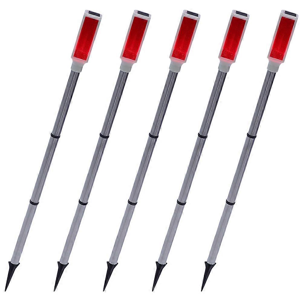 Solar Lights Garden Outdoor Multi-functional Solar Caution Lights Construction Sites Plastic Rainproof 5Pcs