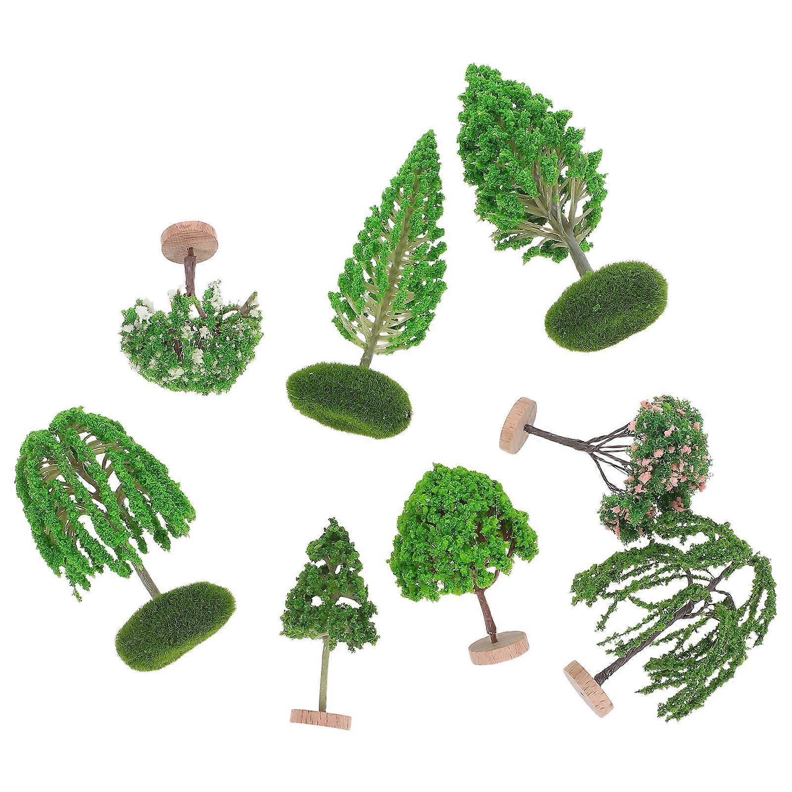 Artificial Tree Model for Decoration 8Pcs Realistic Miniature Landscape Trees